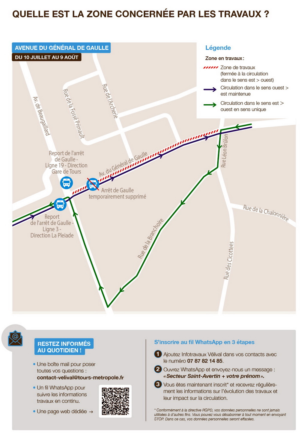 travaux de gaulle piste cyclable