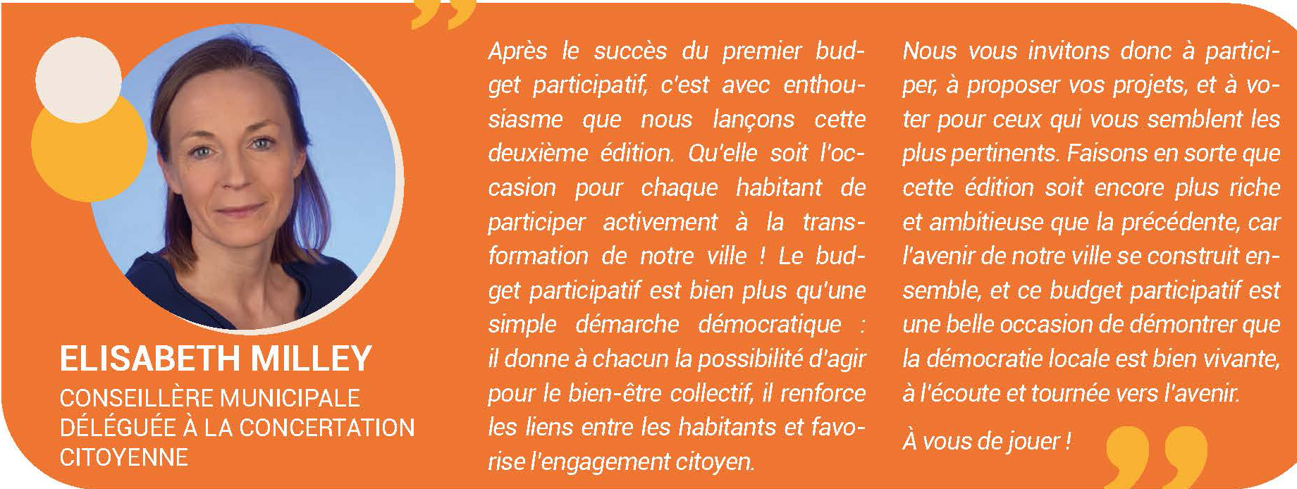 bp 2025 interview Elisabeth Milley mot de l'élue