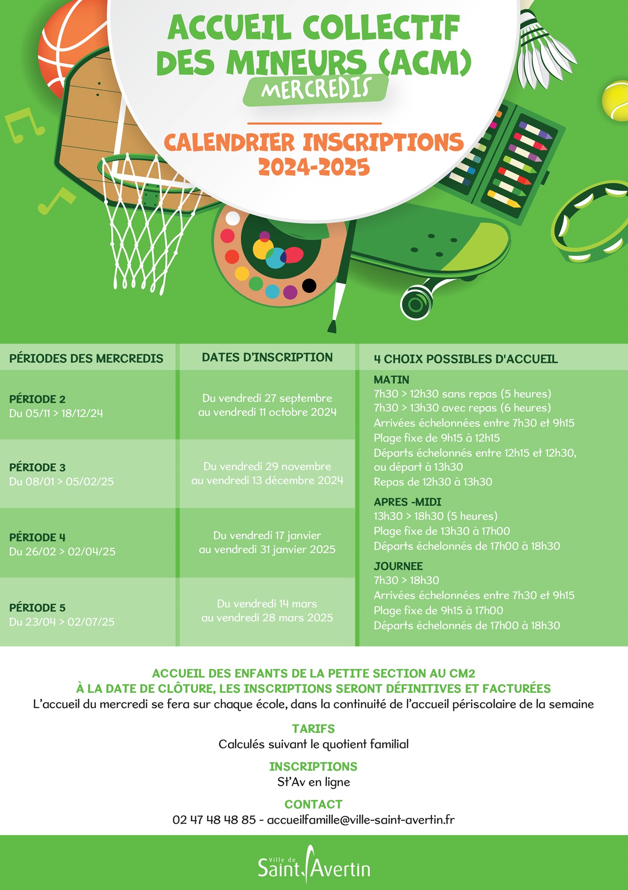INSCRIPTONS MERCREDIS ET VACANCES