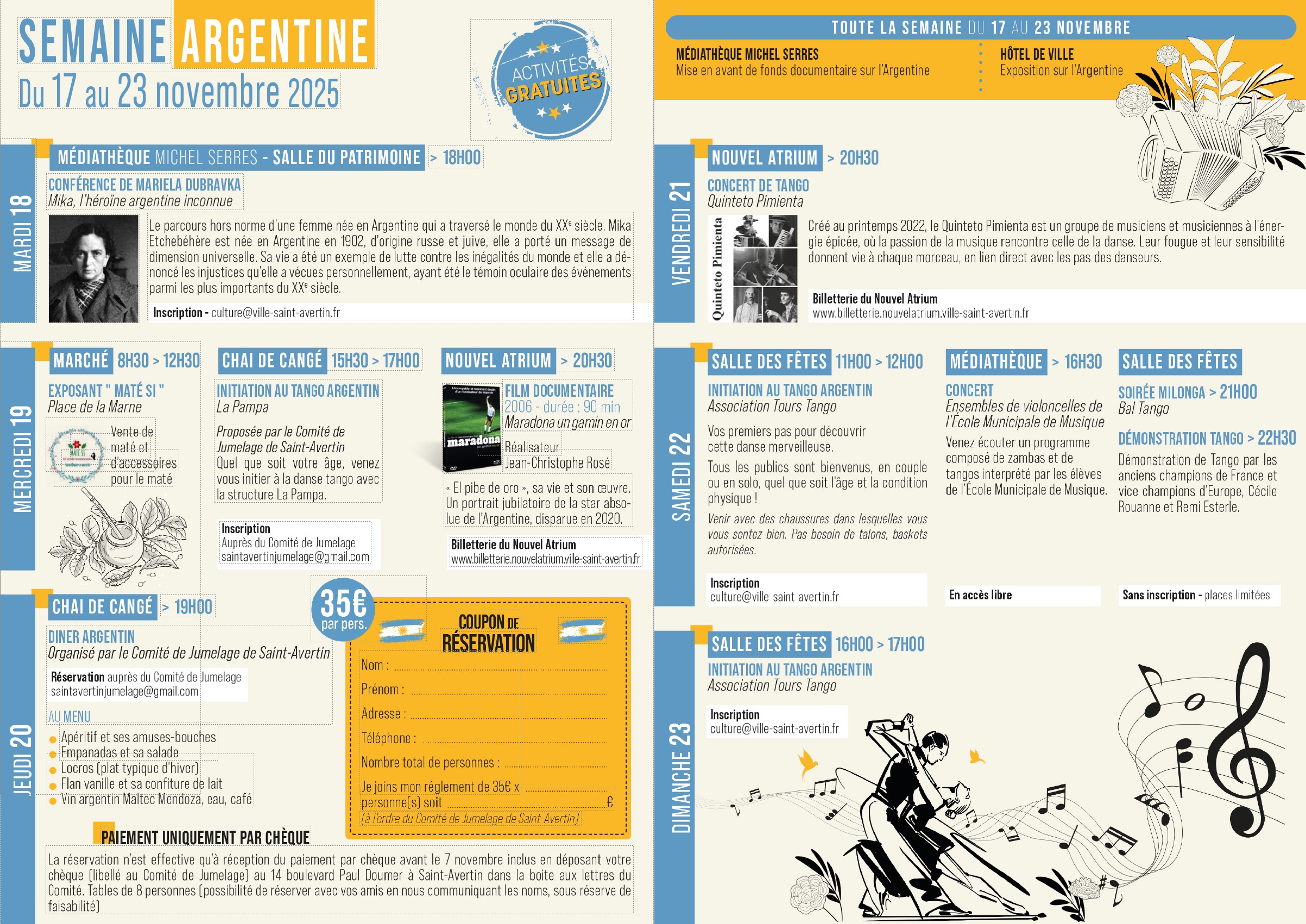 programme semaine argentine